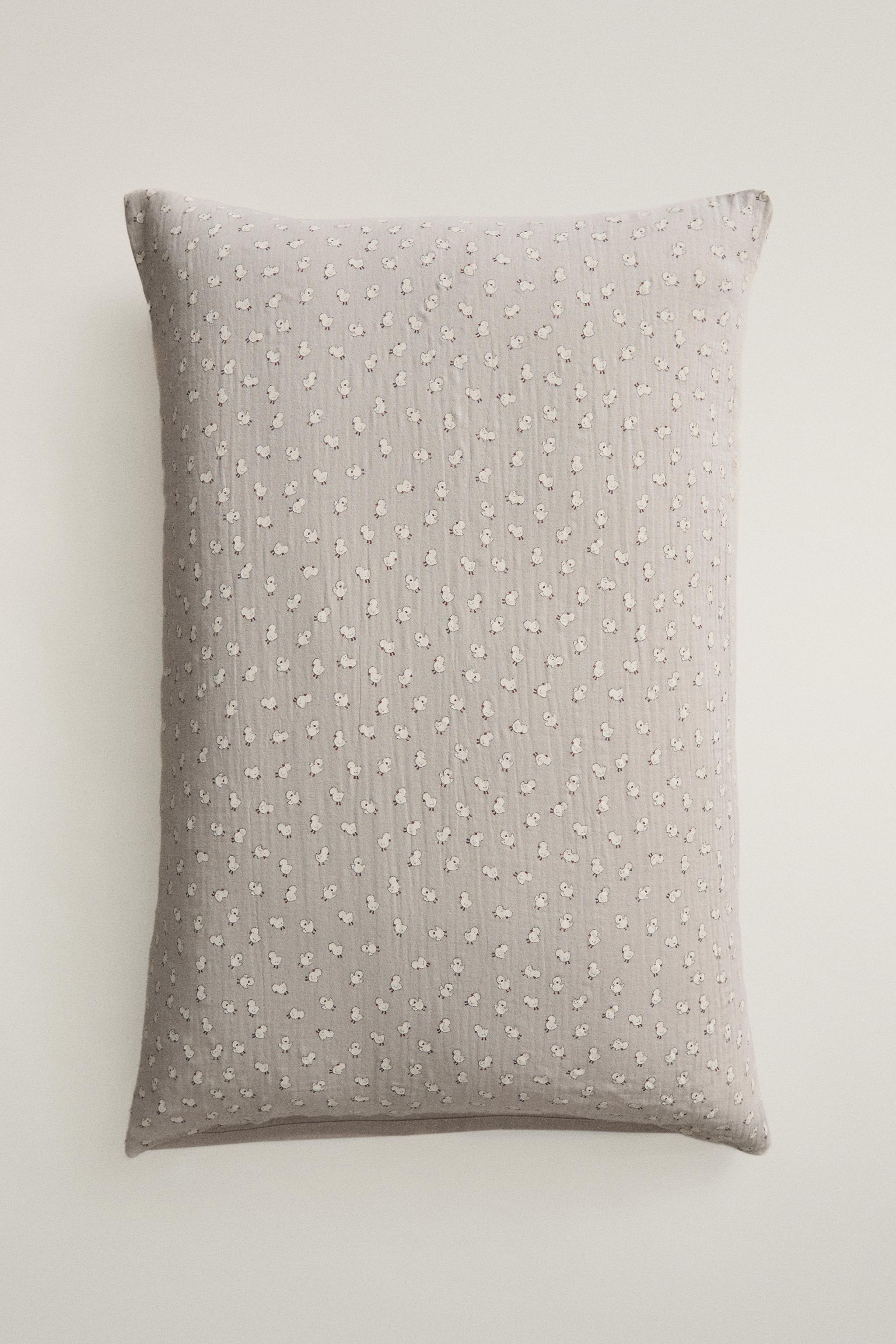 TAIE D’OREILLER ENFANT COTON GAZE POUSSINS